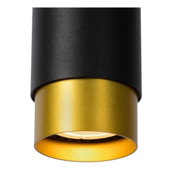 Lampada a sospensione a cilindro per soggiorno contemporanea nero oro