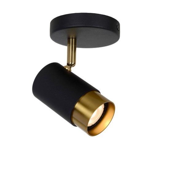 Faretto da soffitto per soggiorno orientabile contemporaneo nero oro