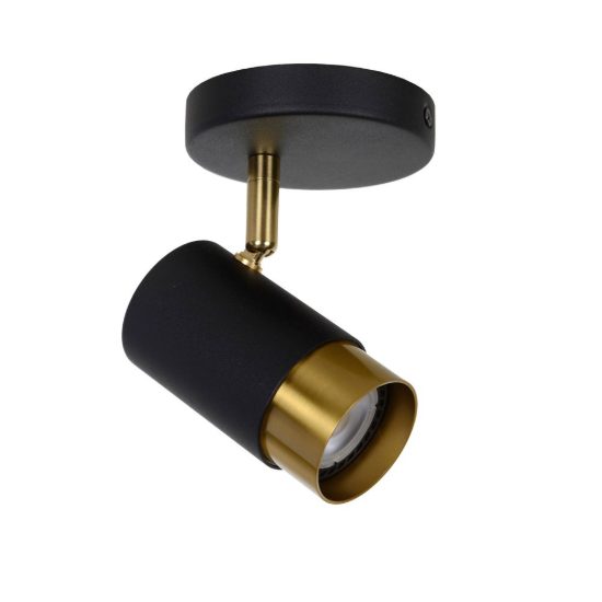 Faretto da soffitto per soggiorno orientabile contemporaneo nero oro