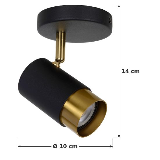 Faretto da soffitto per soggiorno orientabile contemporaneo nero oro