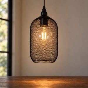 Lampada a sospensione a cilindro per soggiorno moderna nero