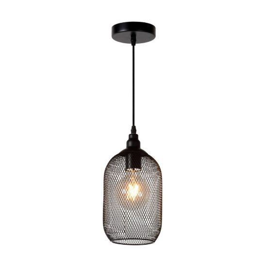 Lampada a sospensione a cilindro per soggiorno moderna nero