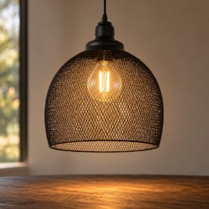 Lampadario a sospensione a campana per cucina moderno nero