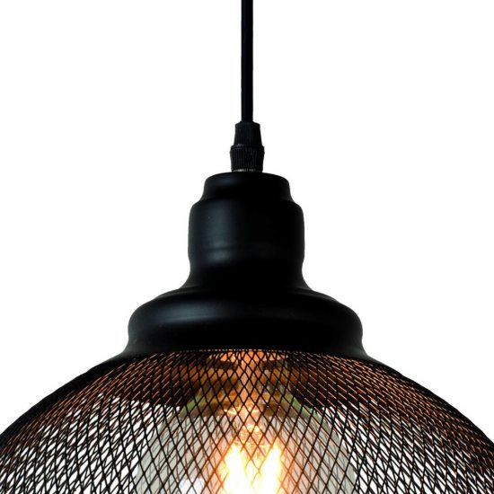Lampadario a sospensione a campana per cucina moderno nero