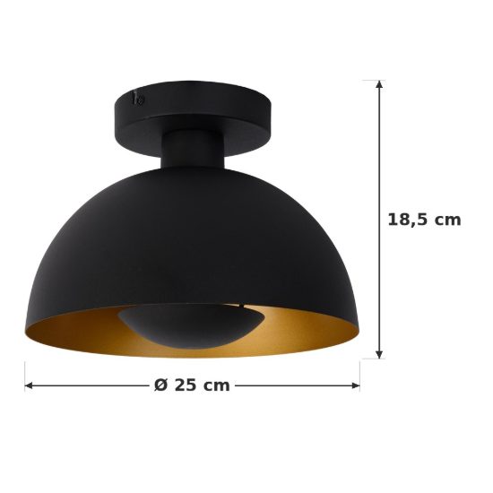 Plafoniera a cupola contemporanea nero