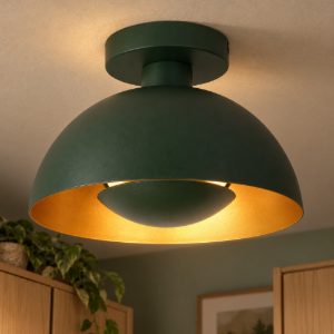 Plafoniera a cupola contemporanea verde