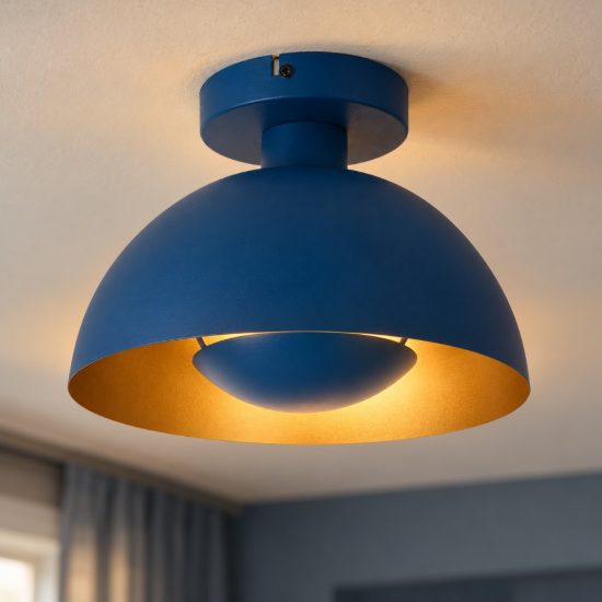 Plafoniera a cupola contemporanea blu