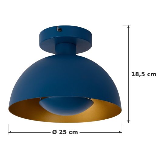 Plafoniera a cupola contemporanea blu