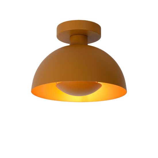 Plafoniera a cupola contemporanea giallo ocra