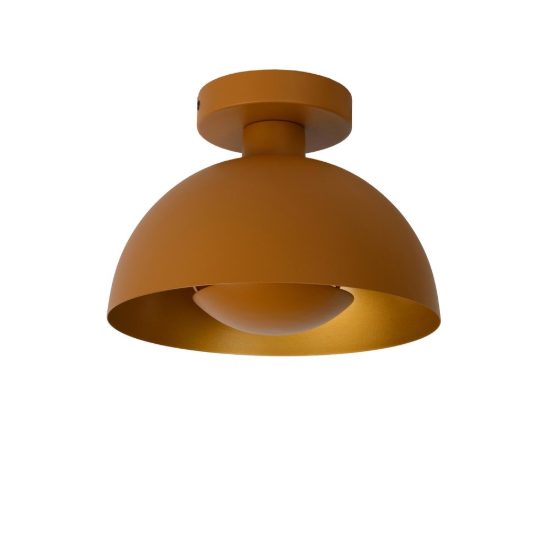 Plafoniera a cupola contemporanea giallo ocra