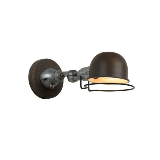Applique per comodino camera da letto a cupola marrone ruggine grigio con snodo