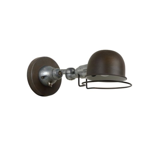Applique per comodino camera da letto a cupola marrone ruggine grigio con snodo