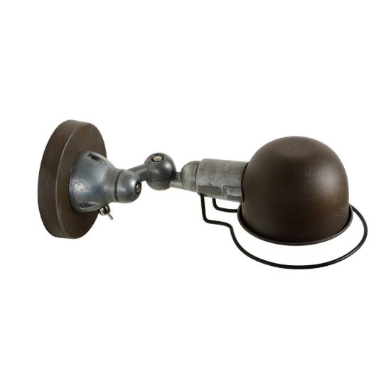 Applique per comodino camera da letto a cupola marrone ruggine grigio con snodo