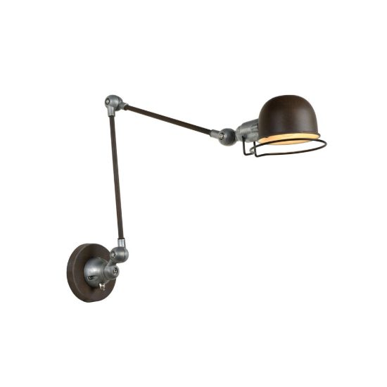 Applique per comodino camera da letto a cupola marrone ruggine grigio con braccio snodabile