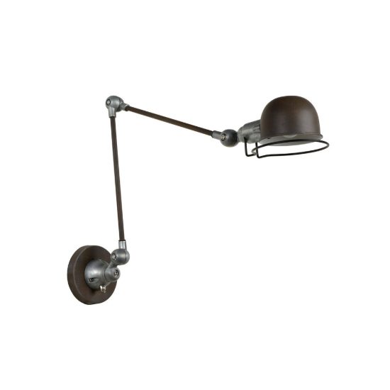 Applique per comodino camera da letto a cupola marrone ruggine grigio con braccio snodabile