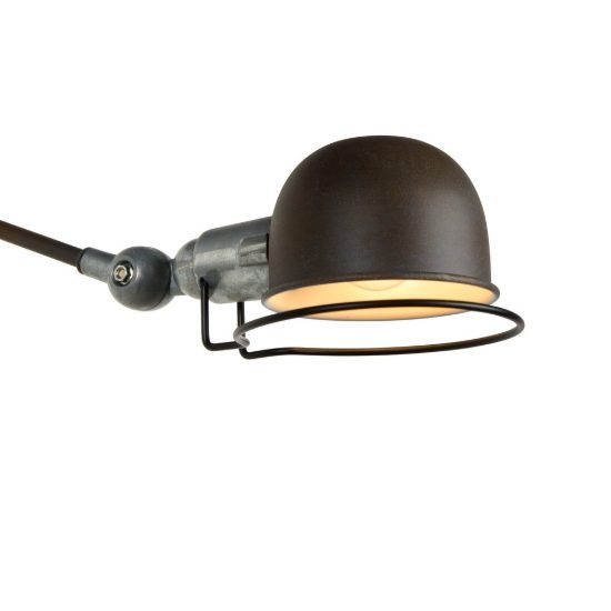 Applique per comodino camera da letto a cupola marrone ruggine grigio con braccio snodabile