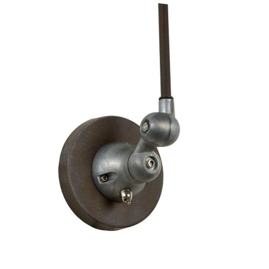 Applique per comodino camera da letto a cupola marrone ruggine grigio con braccio snodabile