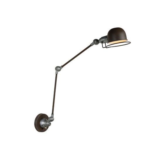 Applique per comodino camera da letto a cupola marrone ruggine grigio con braccio snodabile