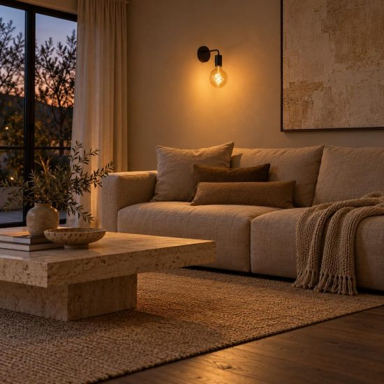 Applique per soggiorno moderna nero con lampadina a vista