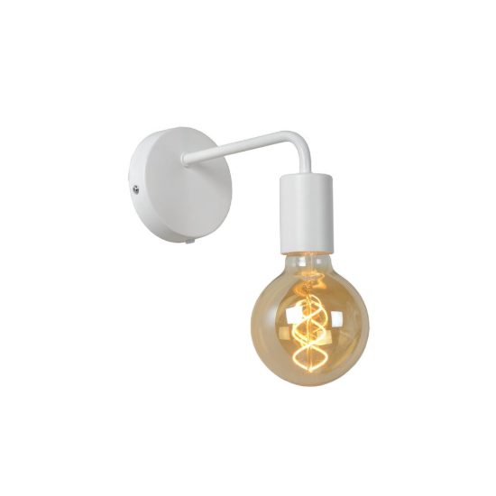 Applique per salotto moderna bianco con lampadina a vista