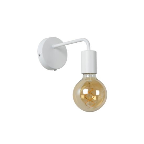 Applique per salotto moderna bianco con lampadina a vista