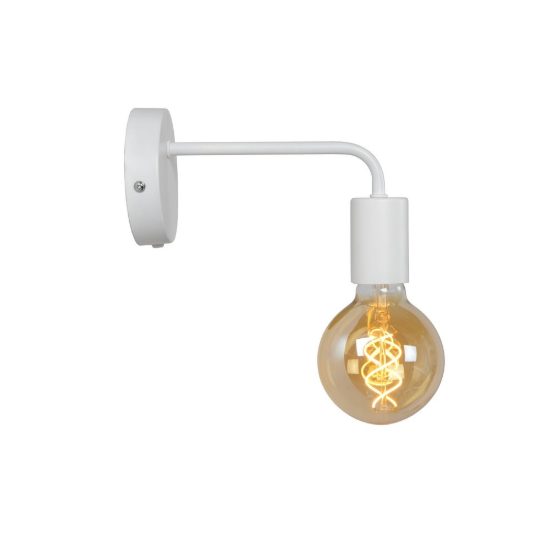 Applique per salotto moderna bianco con lampadina a vista