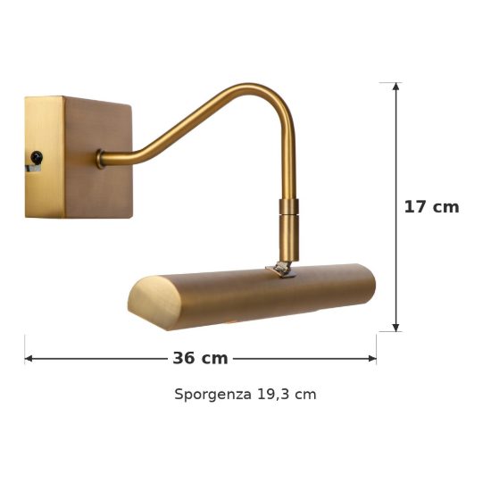 Applique per quadri lineare 2 luci moderna oro
