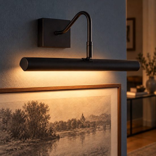 Applique per quadri lineare 2 luci moderna nero