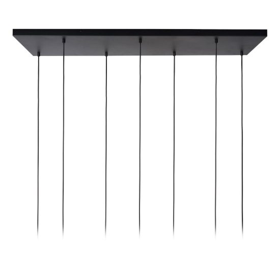 Lampadario a sospensione con 7 pendenti lineare per sala da pranzo contemporaneo ambra nero