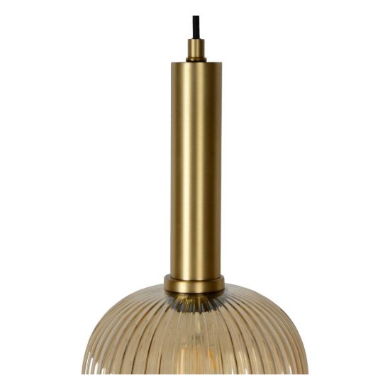 Lampada a sospensione a cilindro per sala da pranzo contemporanea ambra oro