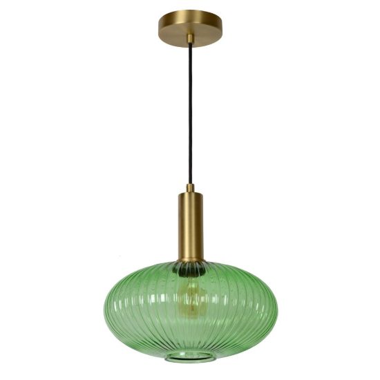 Lampadario a sospensione ovale per sala da pranzo contemporaneo verde oro