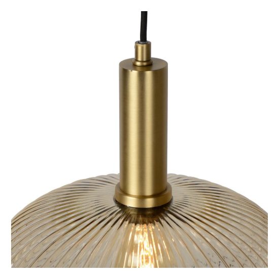 Lampadario a sospensione ovale per sala da pranzo contemporaneo ambra oro