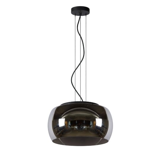 Lampadario a sospensione 3 luci piccolo a globo per sala da pranzo moderno fume nero