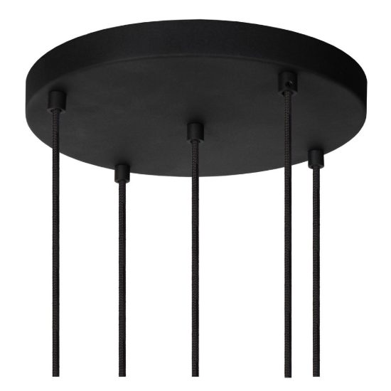 Lampadario a sospensione con 5 pendenti a grappolo per soggiorno moderno nero fume