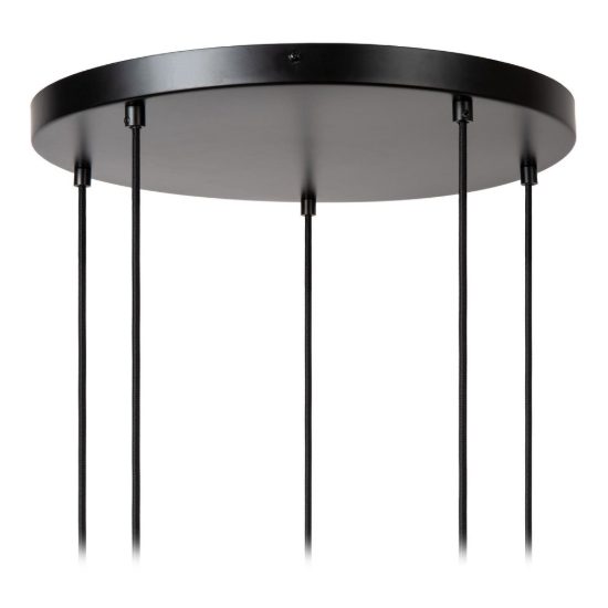 Lampadario a sospensione con 5 pendenti a grappolo per sala da pranzo moderno nero multicolore