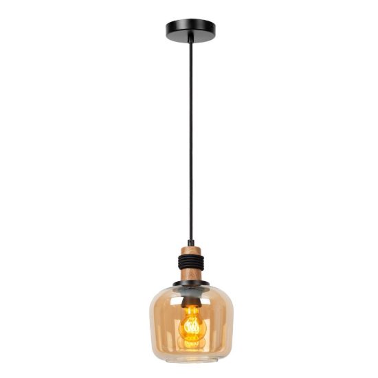 Lampada a sospensione per sala da pranzo moderna ambra nero