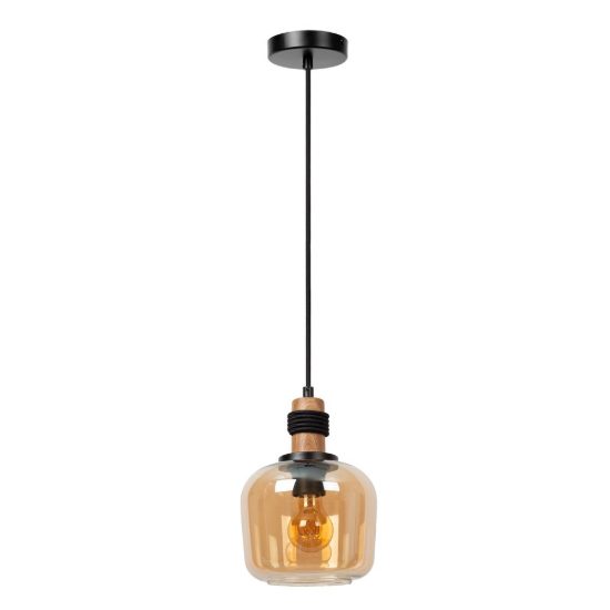 Lampada a sospensione per sala da pranzo moderna ambra nero
