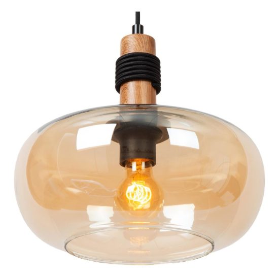 Lampadario a sospensione ovale per sala da pranzo moderno ambra nero