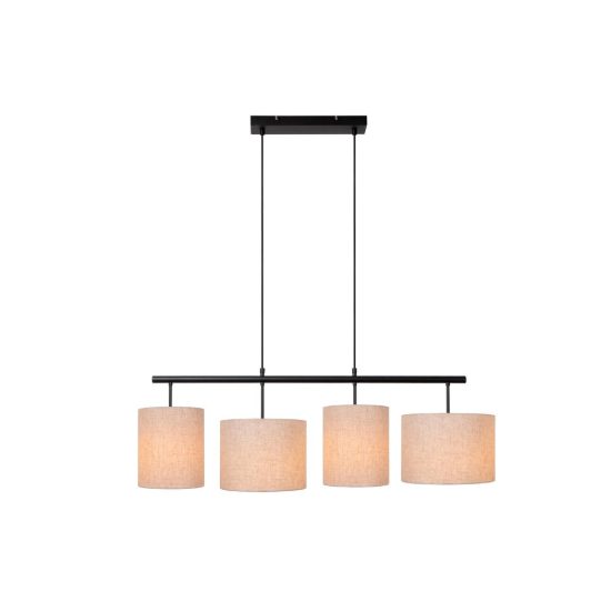 Lampadario a barra lineare per sala da pranzo moderno crema nero