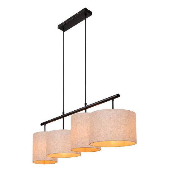 Lampadario a barra lineare per sala da pranzo moderno crema nero