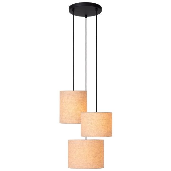 Lampadario a sospensione con 3 pendenti per sala da pranzo moderno crema nero