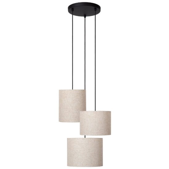Lampadario a sospensione con 3 pendenti per sala da pranzo moderno crema nero