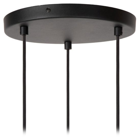 Lampadario a sospensione con 3 pendenti per sala da pranzo moderno crema nero