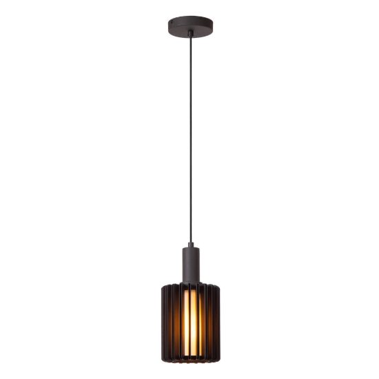 Lampada a sospensione a cilindro per sala da pranzo moderna nero