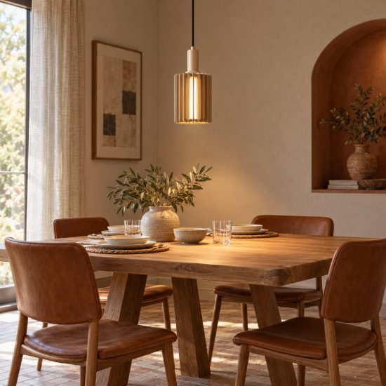Lampada a sospensione a cilindro per sala da pranzo moderna tortora
