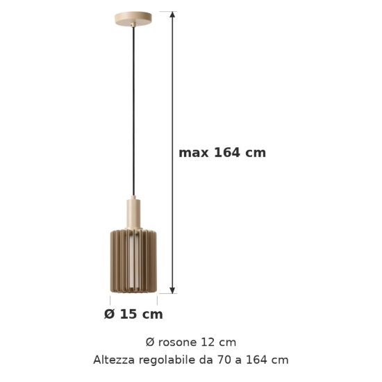 Lampada a sospensione a cilindro per sala da pranzo moderna tortora