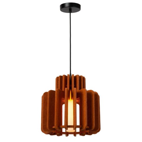 Lampadario a sospensione piccolo a cilindro per sala da pranzo moderno terracotta opalino