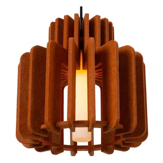 Lampadario a sospensione grande a cilindro per sala da pranzo moderno terracotta opalino