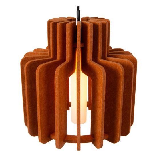 Lampadario a sospensione grande a cilindro per sala da pranzo moderno terracotta opalino