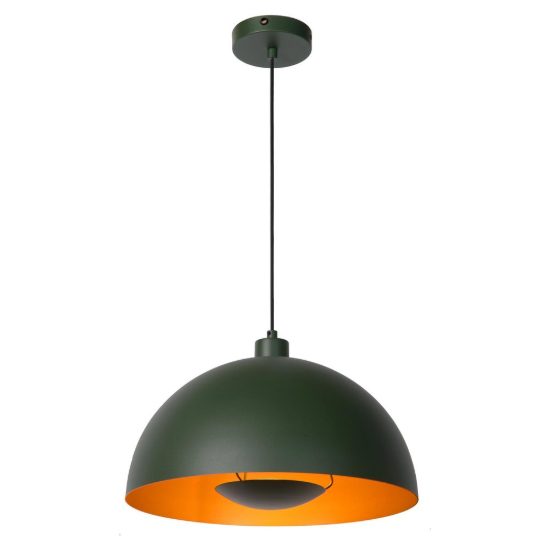 Lampadario a sospensione a cupola per cucina contemporaneo verde oro
